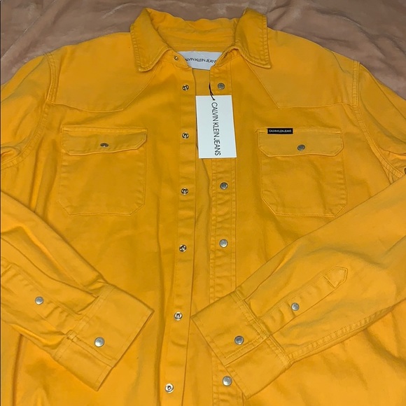 calvin klein yellow denim jacket